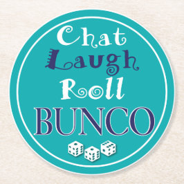 Chat Laugh Roll Bunco Party Girl Night Runder Pappuntersetzer