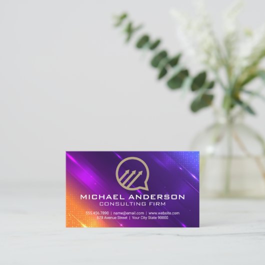 Chat-Logo für Unternehmenswachstum | Digi Tech Bac Visitenkarte (Stehend Vorderseite)