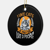 Chat Lover I like Cats and 3 People Keramik Ornament (Links)