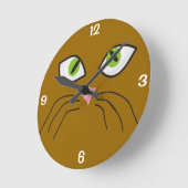 Chat Lovers Cat Face Clock Runde Wanduhr (Winkel)
