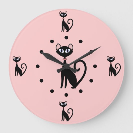 Chat Lovers Wall Clock Große Wanduhr (Vorderseite)