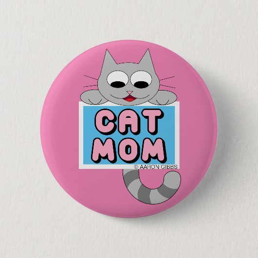 Chat Mama Niedlich Chat Lover Taste Rosa Button (Vorderseite)