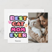 Chat-Mama-Postkarte mit benutzerdefiniertem Foto u Postkarte (Vorne/Hinten)