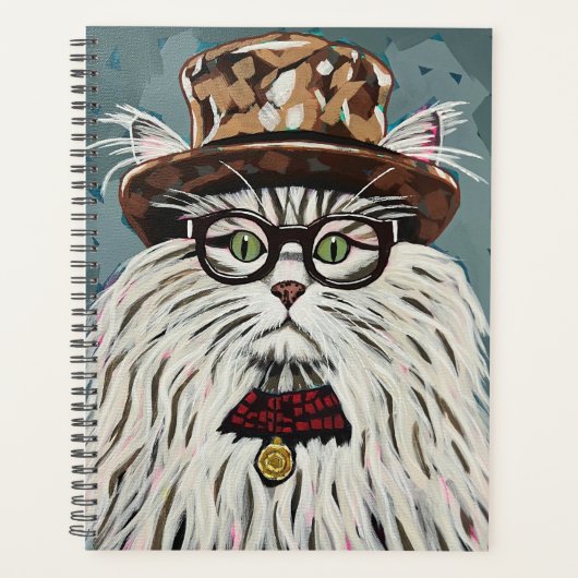 Chat mit Hut und Brille Planer (Vorderseite)