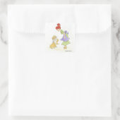 Chat mit Maus Quadratischer Aufkleber (Tasche)