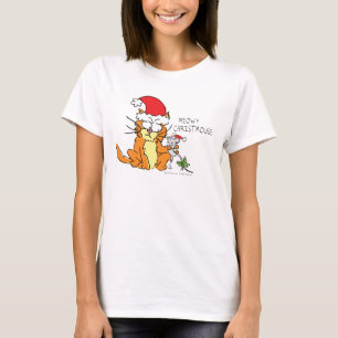 Chat Mouse Weihnachten Cartoon Niedlich T-Shirt