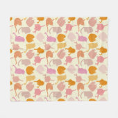 Chat Muster Rosa Orange Fleecedecke (Vorderseite (Horizontal))