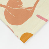 Chat Muster Rosa Orange Fleecedecke (Ecke)