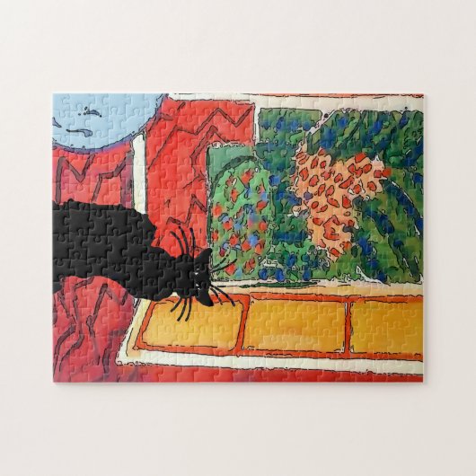 Chat Noir auf dem Boden Puzzle (Horizontal)