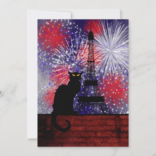 Chat Noir Bastille Day Einladung (Rückseite)