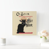 Chat Noir~Black Cat Quadratische Wanduhr (Zuhause)