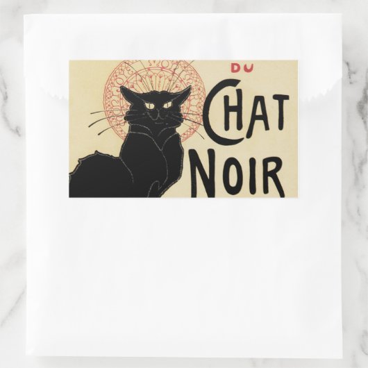 Chat Noir~Black Cat Rechteckiger Aufkleber (Tasche)