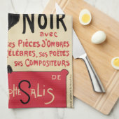 Chat Noir~Black Katze Küchentuch (Viertel Falte)