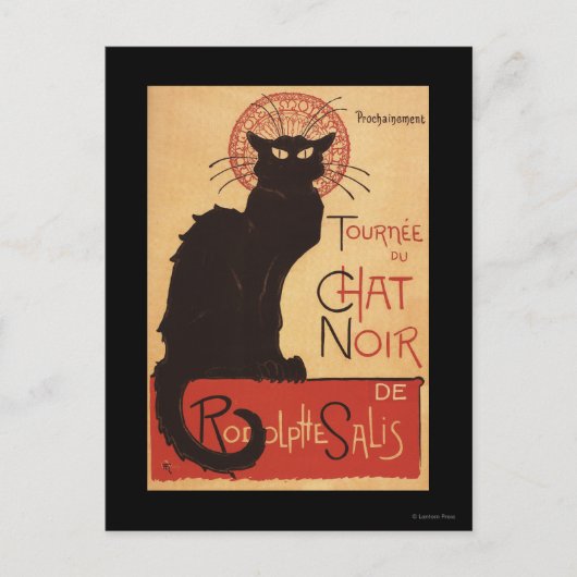 Chat Noir Cabaret Troupe Black Cat Promo Poster Postkarte (Vorderseite)