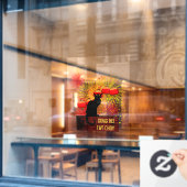 Chat Noir Chinesischer Neujahrsfest Fensteraufkleber (Café-Fenster)