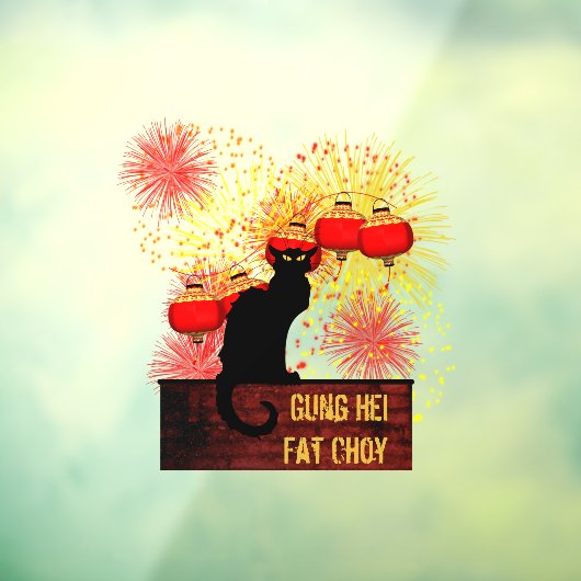 Chat Noir Chinesischer Neujahrsfest Fensteraufkleber (Blatt 3)