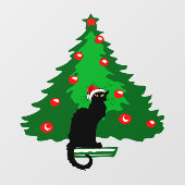 Chat Noir Christmas Fensteraufkleber (Blatt)