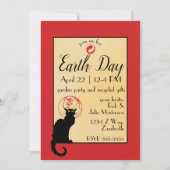 Chat Noir Earth Day Einladung (Vorderseite)