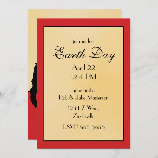 Chat Noir Earth Day Einladung (Vorne/Hinten)