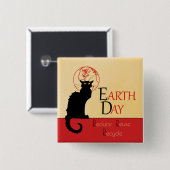 Chat Noir Earth Day Reduce Wiederverwendung Gerecy Button (Vorne & Hinten)