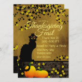 Chat Noir Erntedank Einladung (Vorne/Hinten)