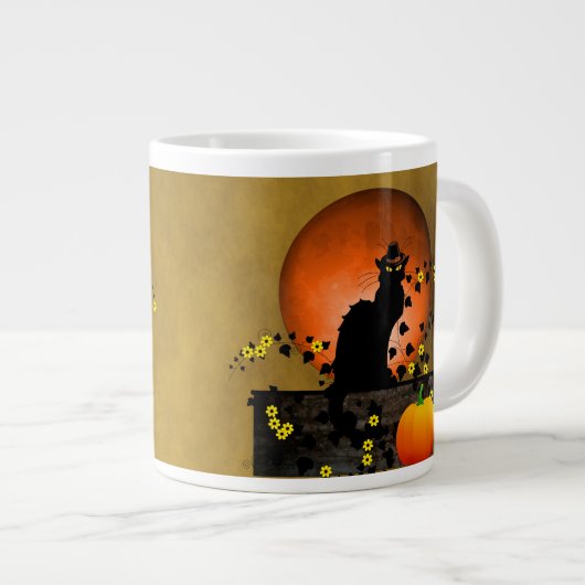 Chat Noir Erntedank Jumbo-Tasse (Vorderseite Rechts)