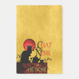 Chat Noir et Thé Noir, Black Cat Black Tee Post-it Klebezettel