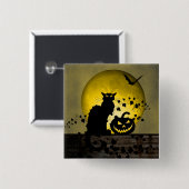 Chat Noir Halloween Button (Vorne & Hinten)