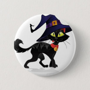 Chat noir Halloween Button
