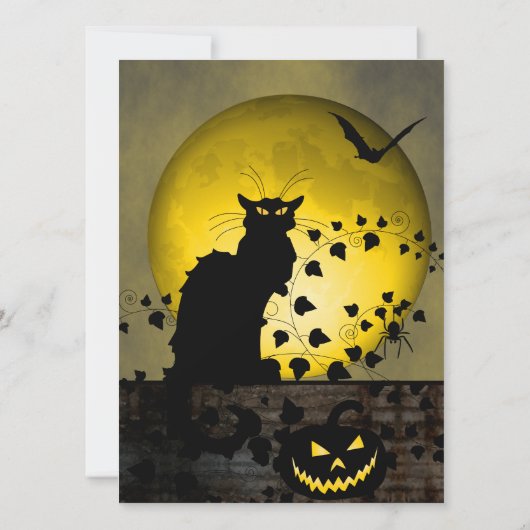 Chat Noir Halloween Einladung (Rückseite)