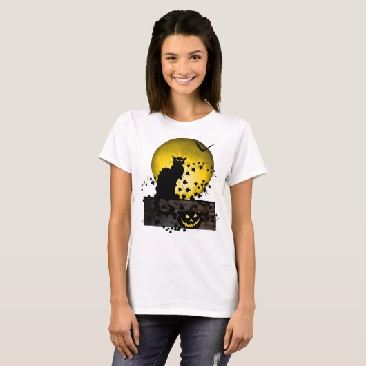 Chat Noir Halloween T-Shirt (Vorne ganz)