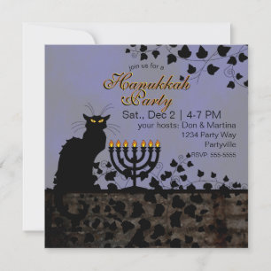 Chat Noir Hanukkah Einladung