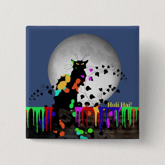Chat Noir Holi Hai Button (Vorderseite)