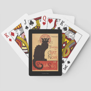Chat Noir Kabarett Truppe Schwarze Katze Werbeplak Spielkarten