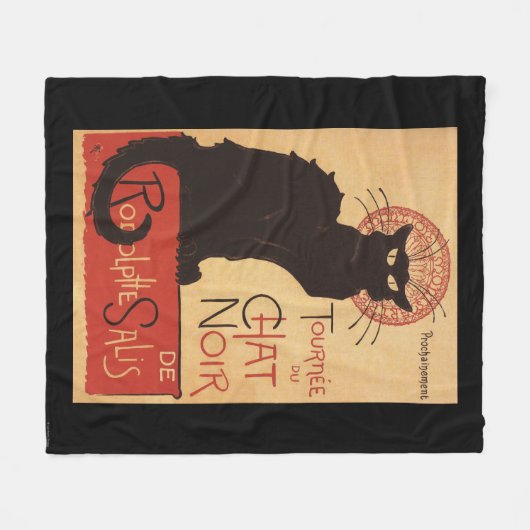 Chat-Noir Kabaretttroupe-schwarze Fleecedecke (Vorderseite (Horizontal))