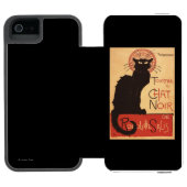 Chat-Noir Kabaretttroupe-schwarze Incipio iPhone Geldbeutel-Hülle (Folio Geöffnet)
