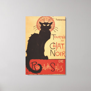 Chat-Noir Kabaretttroupe-schwarze Leinwanddruck