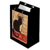 Chat-Noir Kabaretttroupe-schwarze Mittlere Geschenktüte (Vorderseite Schrägansicht)