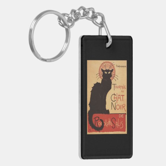 Chat-Noir Kabaretttroupe-schwarze Schlüsselanhänger (Vorderseite links)