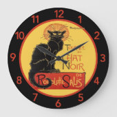 Chat Noir Large Clock Große Wanduhr (Vorderseite)