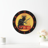 Chat Noir Large Clock Große Wanduhr (Zuhause)
