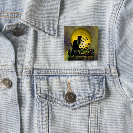 Chat Noir Mardi Gras Button (Beispiel)