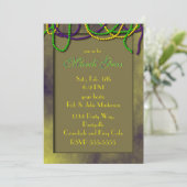 Chat Noir Mardi Gras Einladung (Stehend Vorderseite)