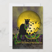 Chat Noir Mardi Gras Einladung (Rückseite)