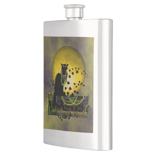 Chat Noir Mardi Gras Flachmann (Links)