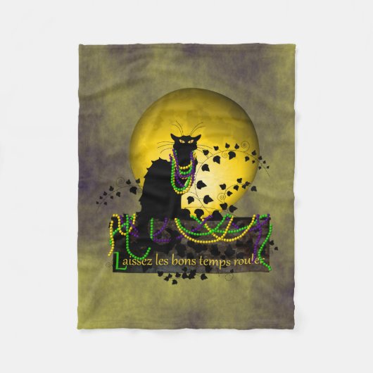 Chat Noir Mardi Gras Fleecedecke (Vorderseite)