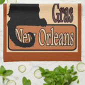 Chat Noir Mardi Gras Handtuch, Handtuch (Gefaltet)