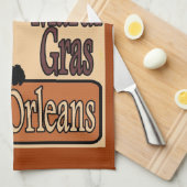 Chat Noir Mardi Gras Handtuch, Handtuch (Viertel Falte)