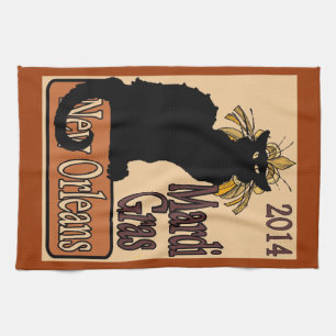Chat Noir Mardi Gras Handtuch, Handtuch