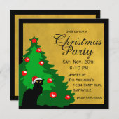 Chat Noir Merry Christmas Einladung (Vorne/Hinten)